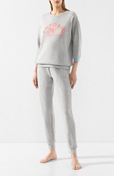 Хлопковый свитшот EMPORIO ARMANI серого цвета по цене 14100 руб., арт. 164320/0P287, фото 2 Хлопковый свитшот EMPORIO ARMANI, арт. 164320/0P287, фото 2