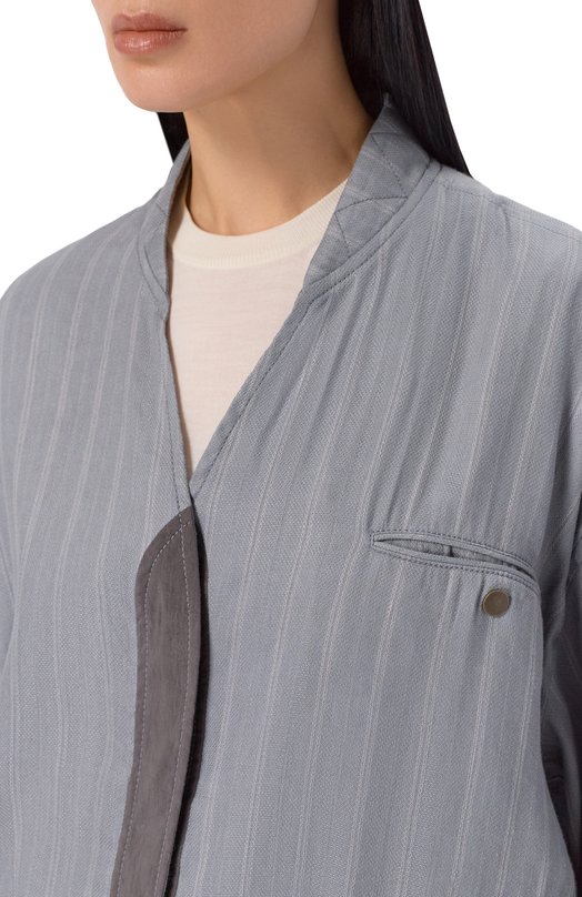 Бомбер изо льна и шелка Giorgio Armani GW002590/TE18800 Голубой  GW002590/TE18800 Фото 5
