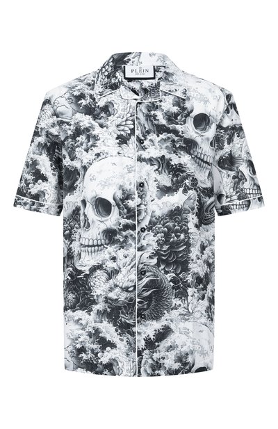 Мужская рубашка изо льна и хлопка PHILIPP PLEIN, арт. SAFC MRP2551 PTE003N