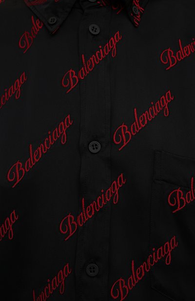 Рубашка из вискозы BALENCIAGA черного цвета по цене 158500 руб., арт. 658956/TK052, фото 5 Рубашка из вискозы BALENCIAGA, арт. 658956/TK052, фото 5