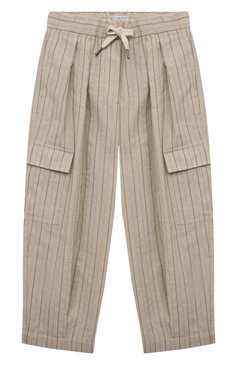 Брюки изо льна и хлопка BRUNELLO CUCINELLI, арт. BH556P208B, фото 1