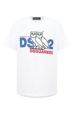 Мужская хлопковая футболка d2 x ovo DSQUARED2 белого цвета, арт. S74GD0765/S23009 | Фото 1 (Рукава: Короткие; Длина (для топов): Стандартные; Принт: С принтом; Мужское Кросс-КТ: Футболка-одежда; Материал сплава: Проставлено; Материал внешний: Хлопок; Драгоценные камни: Проставлено; Размерность: Маломерит; Стили: Кэжуэл)