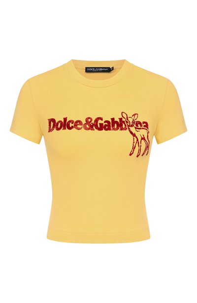 Женская хлопковая футболка DOLCE & GABBANA, арт. F8W08T/GDDM9