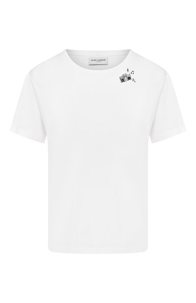 Женская хлопковая футболка SAINT LAURENT, арт. 579028/YBLL2