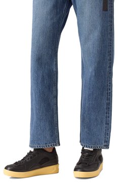 Женские кожаные кеды JIL SANDER черного цвета, арт. J15WS0006/P4869/001 | Фото 3 (Драгоценные камни: Проставлено; Материал внутренний: Текстиль, Натуральная кожа; Подошва: Платформа; Материал сплава: Проставлено; Стили: Кэжуэл; Материал утеплителя: Без утеплителя; Материал внешний: Натуральная кожа; Кросс-КТ: Низкие)