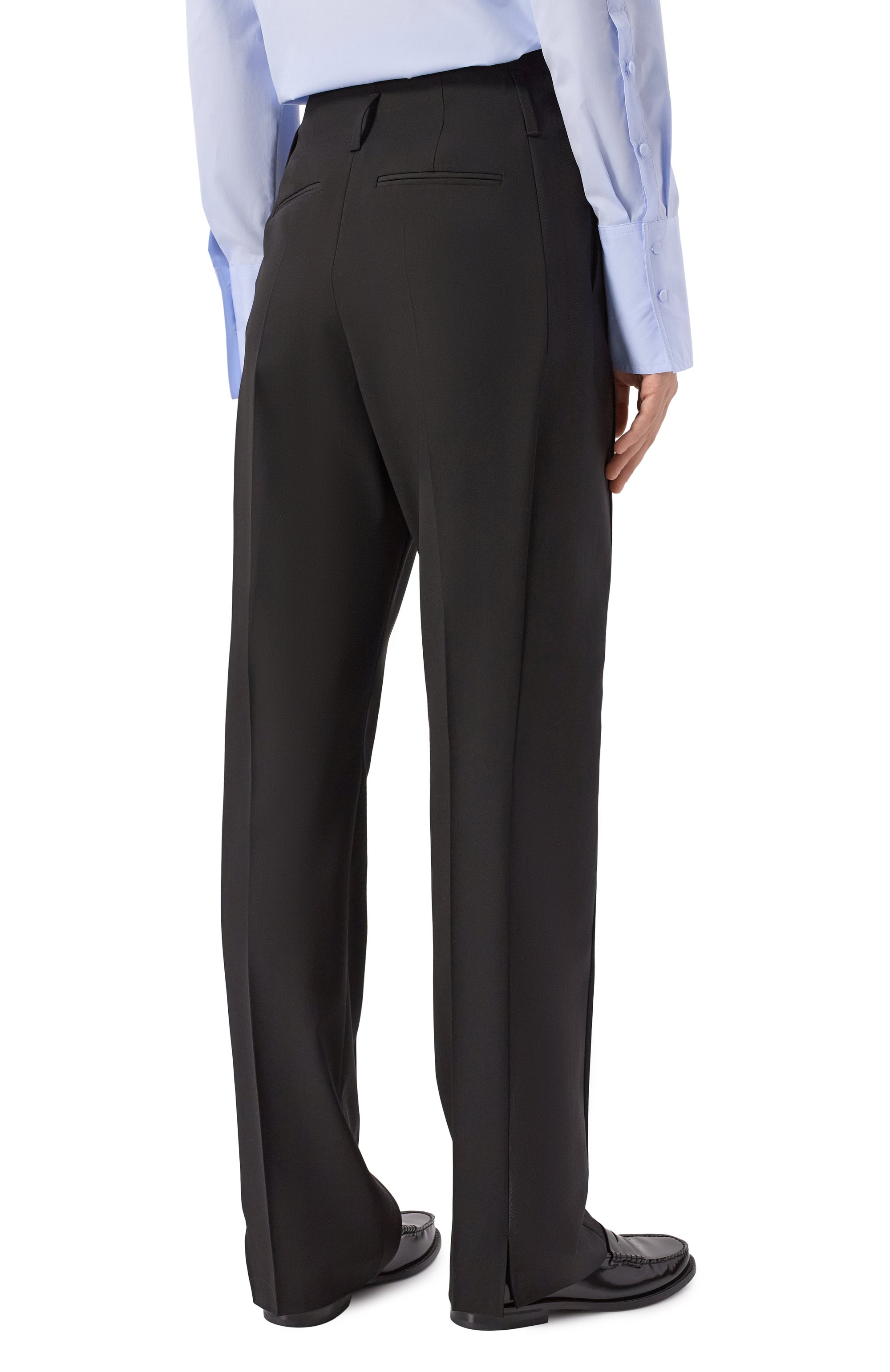 Шерстяные брюки BOSS черного цвета по цене 29550 руб., арт. 50548205, фото 4 Шерстяные брюки BOSS, арт. 50548205, фото 4