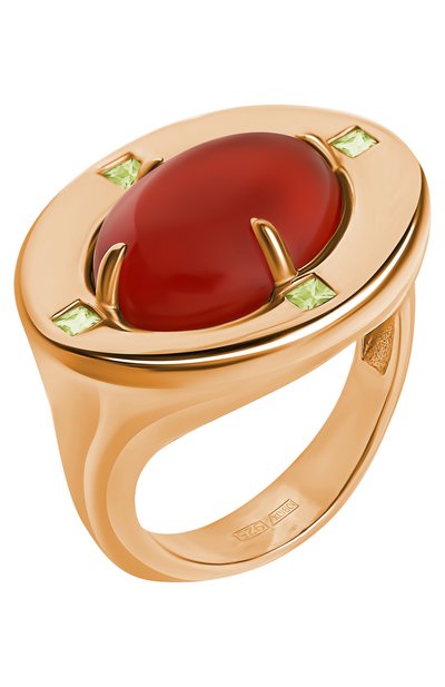 Кольцо ai с сердоликом и хризолитами MOONKA цвета по цене 17400 руб., арт. ai-bg-r-sr, фото 3 Кольцо ai с сердоликом и хризолитами MOONKA, арт. ai-bg-r-sr, фото 3