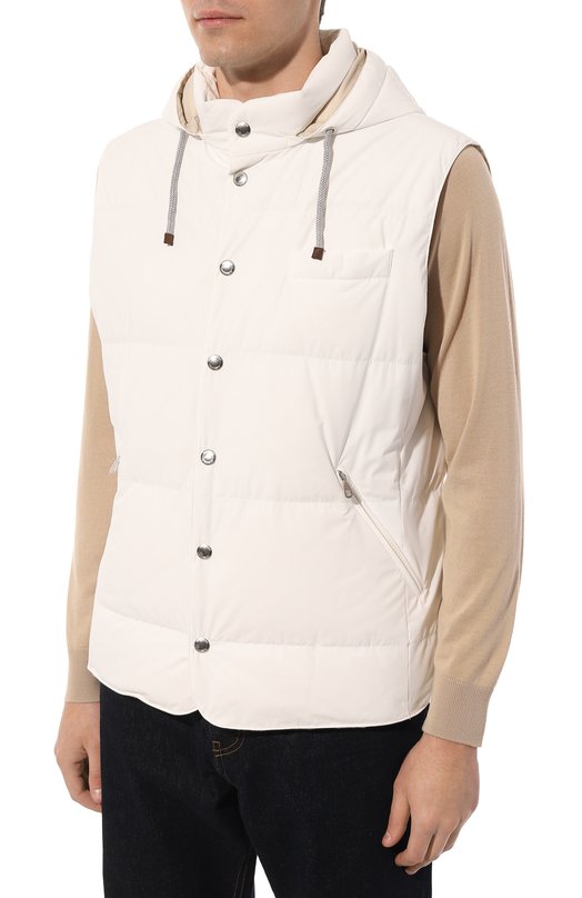 Пуховый жилет Brunello Cucinelli MM4031716 Белый  MM4031716 Фото 3