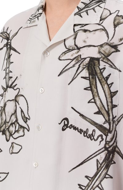 Рубашка из вискозы DOMREBEL кремового цвета по цене 41700 руб., арт. M INKED/CAMP C0LLAT SHIRT, фото 5 Рубашка из вискозы DOMREBEL, арт. M INKED/CAMP C0LLAT SHIRT, фото 5