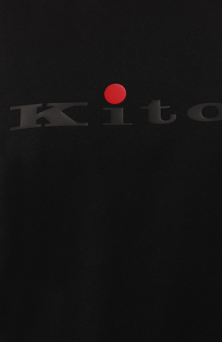 Мужской хлопковый свитшот KITON черного цвета, арт. UMK0377 | Фото 5 (Длина (для топов): Стандартные; Рукава: Длинные; Материал внешний: Хлопок; Принт: С принтом; Мужское Кросс-КТ: свитшот-одежда; Стили: Кэжуэл; Детали: Без декора; Авт�оматизация ТО: Проставлено; Автоматизация состава: Проставлено)