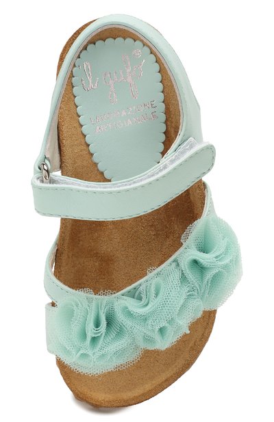 Кожаные босоножки IL GUFO светло-зеленого цвета по цене 19050 руб., арт. G539/VITELL0 NAPPAC0/23-26, фото 4 Кожаные босоножки IL GUFO, арт. G539/VITELL0 NAPPAC0/23-26, фото 4