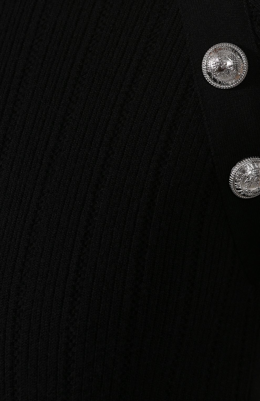 Шерстяное платье BALMAIN черного цвета по цене 130500 руб., арт. SF26263/K488, фото 5 Шерстяное платье BALMAIN, арт. SF26263/K488, фото 5