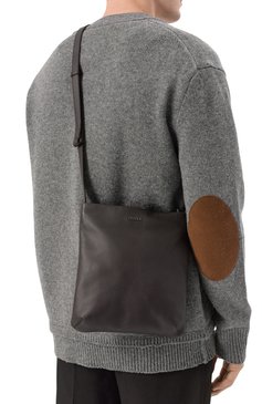 Мужская сумка ZEGNA темно-коричневого цвета, арт. C2228Z/LH0T0 | Фото 2 (Материал: Натуральная кожа; Размер: medium; Ремень/цепочка: На ремешке)
