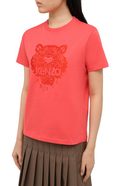 Хлопковая футболка KENZO оранжевого цвета по цене 17400 руб., арт. FB52TS9154YF, фото 3 Хлопковая футболка KENZO, арт. FB52TS9154YF, фото 3