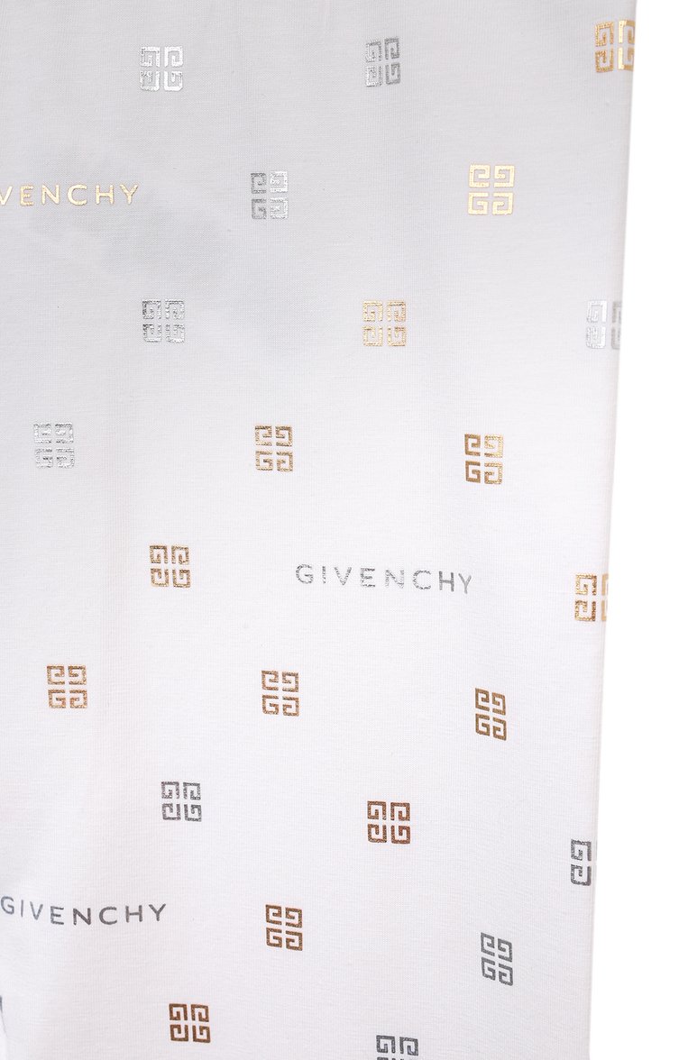 Детские хлопковые легинсы GIVENCHY белого цвета, арт. H30038/12+/14 | Фото 3 (Материал внешний: Хлопок; Нос: Не проставлено; Материал сплава: Проставлено; Девочки Кросс-КТ: Леггинсы-одежда; Ростовка одежда: 13 - 15 лет | 158 см)