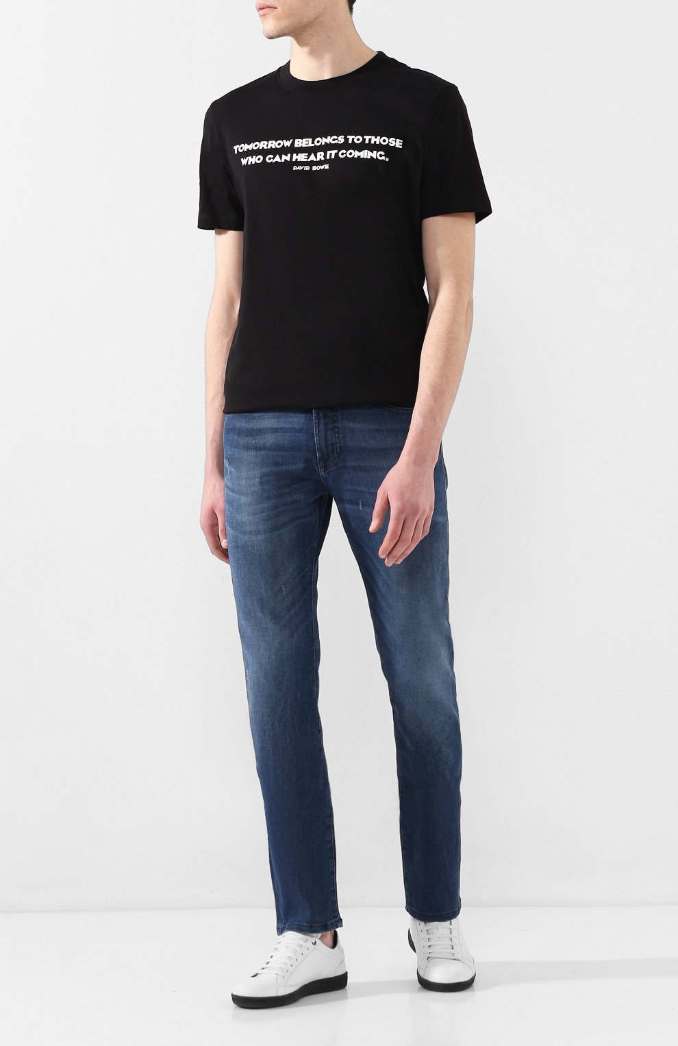 Хлопковая футболка HUGO черного цвета по цене 8480 руб., арт. 50428529, фото 2 Хлопковая футболка HUGO, арт. 50428529, фото 2