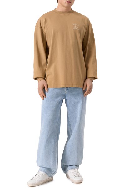 Хлопковый лонгслив DROLE DE MONSIEUR бежевого цвета по цене 16400 руб., арт. E-TS220-C0002-IBN, фото 2 Хлопковый лонгслив DROLE DE MONSIEUR, арт. E-TS220-C0002-IBN, фото 2