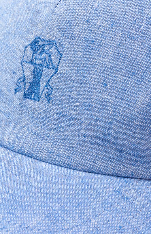 Льняная бейсболка Brunello Cucinelli MCAP91016 Голубой  MCAP91016 Фото 4