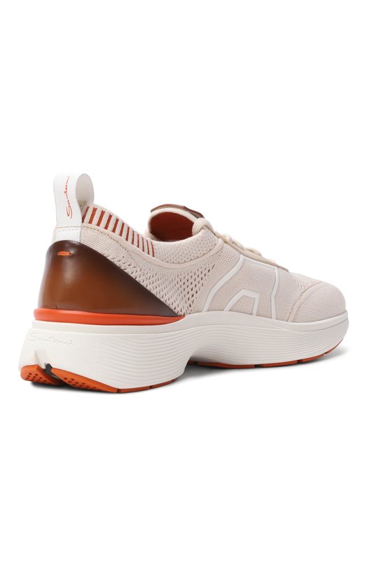 Текстильные кроссовки Bounce Santoni MBBG22154BART0TZ Бежевый  MBBG22154BART0TZ Фото 4