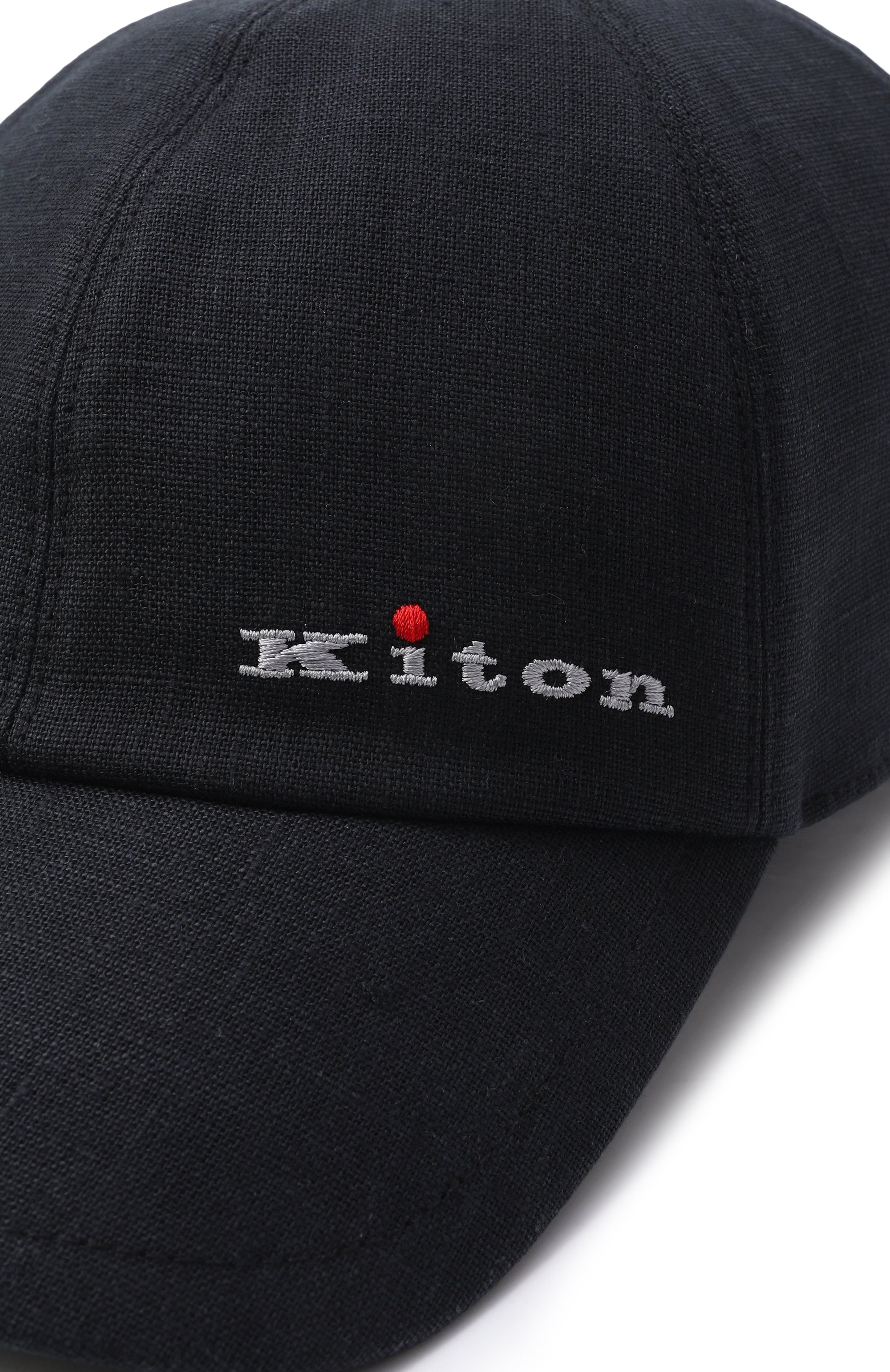 Льняная бейсболка KITON черного цвета по цене 59600 руб., арт. UCPL015K0718H_001, фото 3 Льняная бейсболка KITON, арт. UCPL015K0718H_001, фото 3