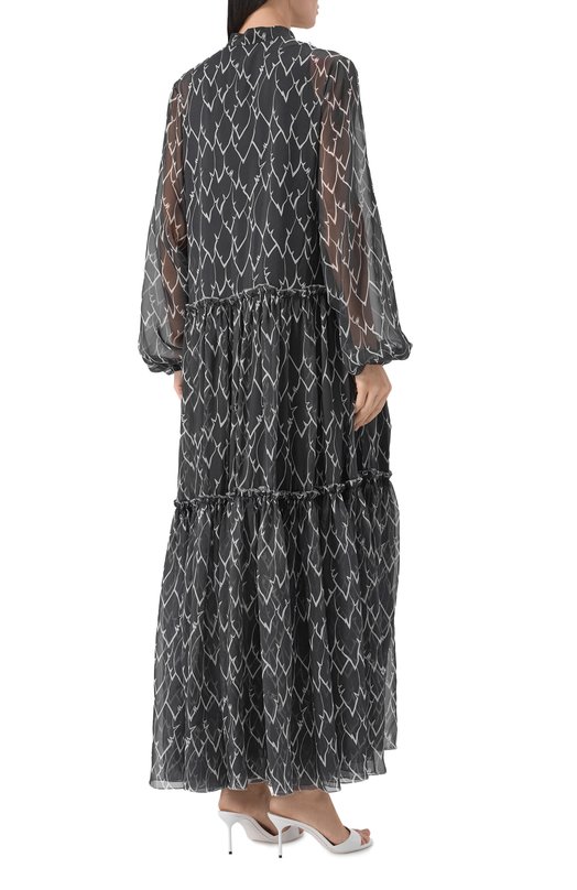 Шелковое платье YANINA T-3140 Чёрный  T-3140 Фото 3