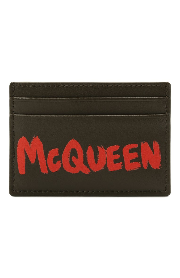 Женский кожаный футляр для кредитных карт ALEXANDER MCQUEEN хаки цвета, арт. 658453/1AAC7 | Фото 1 (Материал: Натуральная кожа; Нос: Не проставлено; Региональные ограничения белый список (Axapta Mercury): Не проставлено)