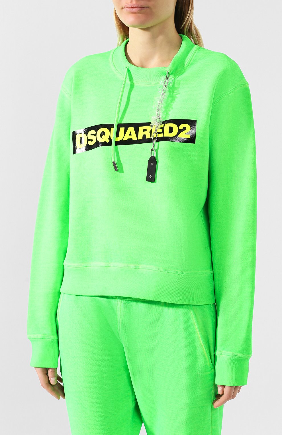 Хлопковый пуловер DSQUARED2 зеленого цвета по цене 54600 руб., арт. S75GU0180/S25030, фото 3 Хлопковый пуловер DSQUARED2, арт. S75GU0180/S25030, фото 3