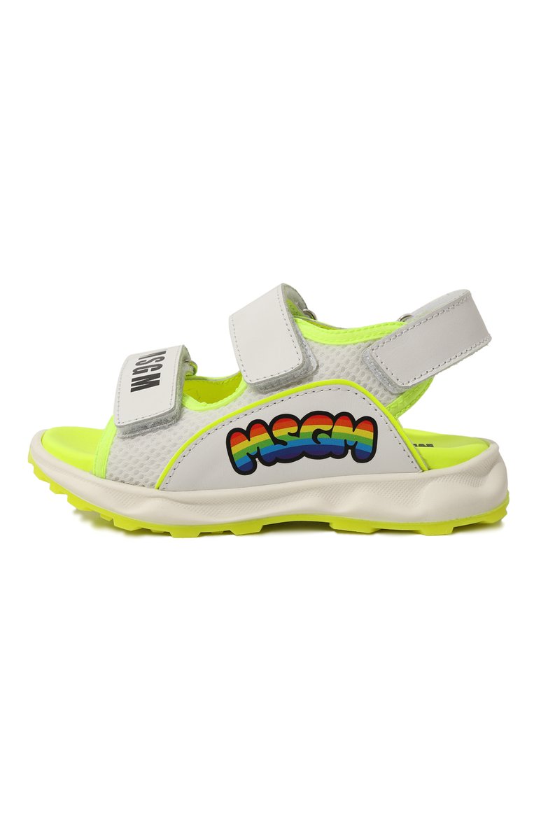 Детские сандалии MSGM KIDS белого цвета, арт. 76831/28-35 | Фото 2 (Материал внешний: Текстиль, Натуральная кожа; Нос: Не проставлено; Материал внутренний: Натуральная кожа; Автоматизация состава: Про�ставлено)