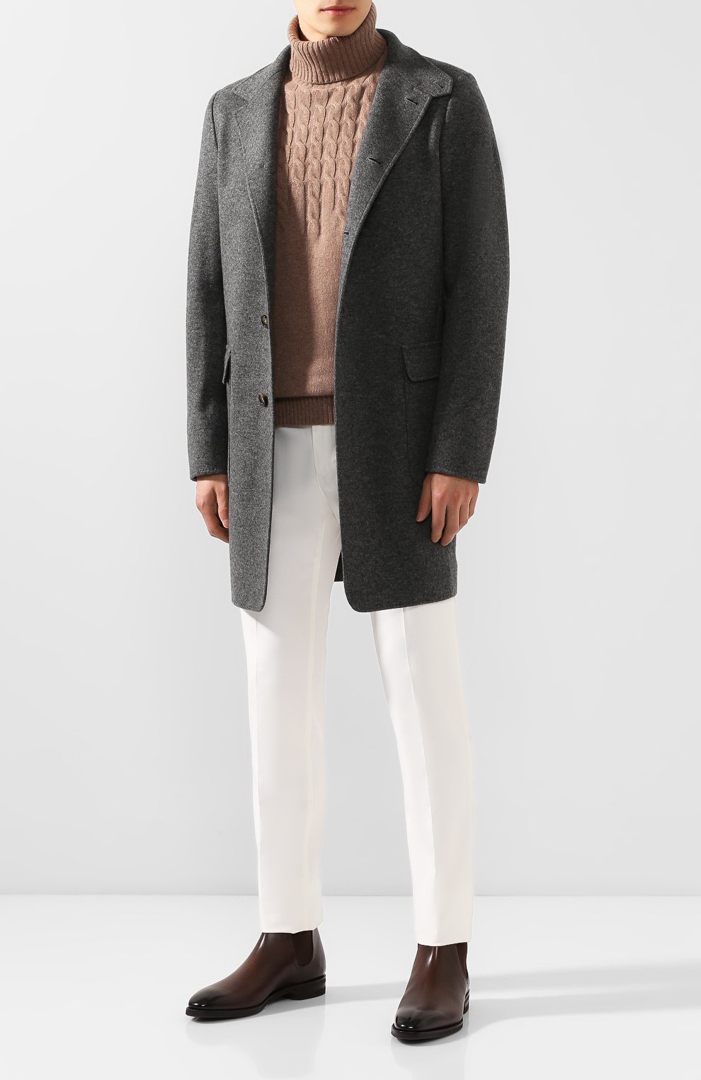 Кашемировый свитер FIORONI бежевого цвета по цене 79550 руб., арт. M19002D1, фото 2 Кашемировый свитер FIORONI, арт. M19002D1, фото 2