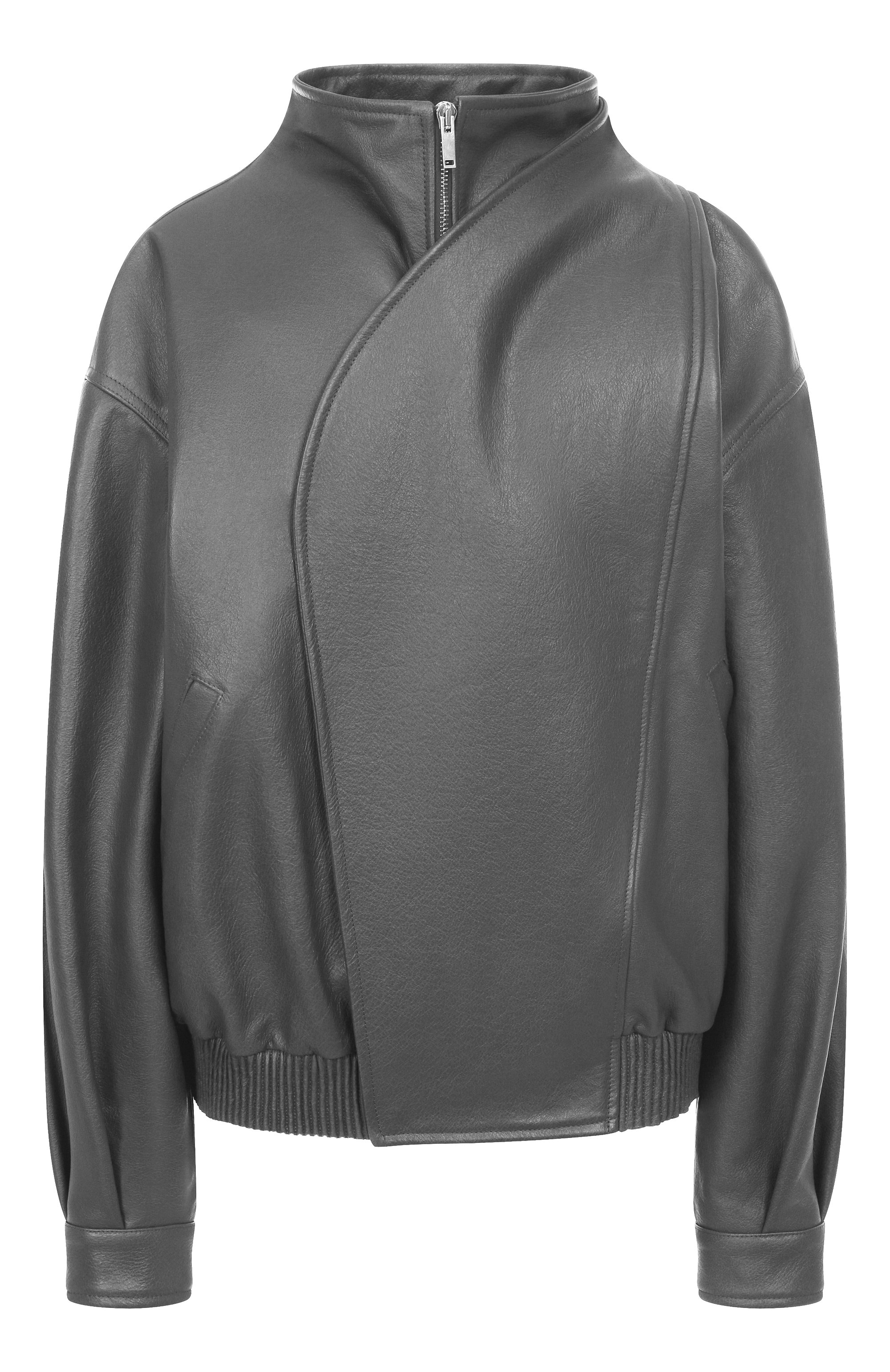 Кожаный бомбер ARMARIUM серого цвета по цене 299500 руб., арт. ARMFWJ022/LE08, фото 1 Кожаный бомбер ARMARIUM, арт. ARMFWJ022/LE08, фото 1