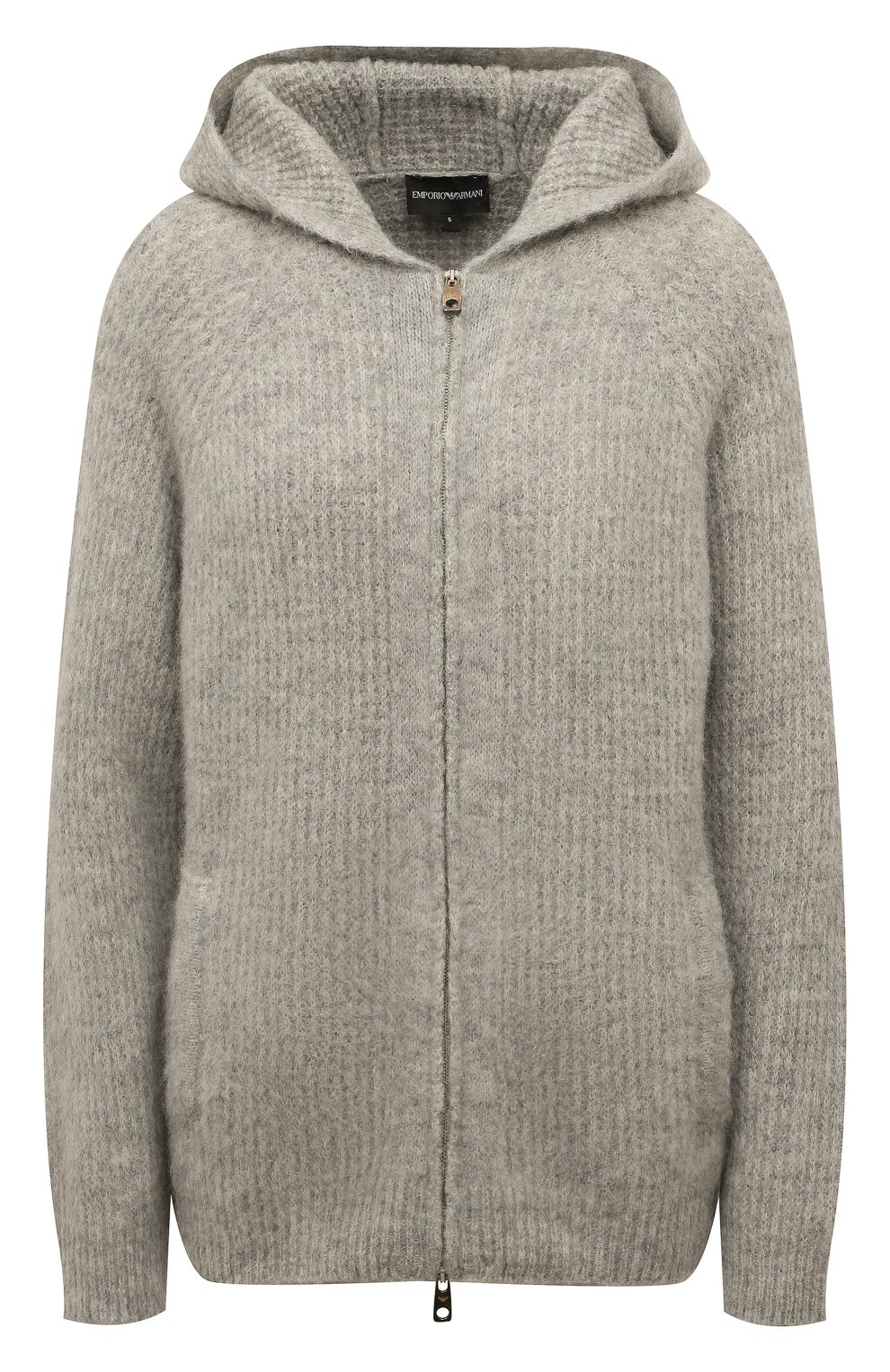 Шерстяной кардиган EMPORIO ARMANI серого цвета по цене 53050 руб., арт. 6L2MWT/2M21Z, фото 1 Шерстяной кардиган EMPORIO ARMANI, арт. 6L2MWT/2M21Z, фото 1