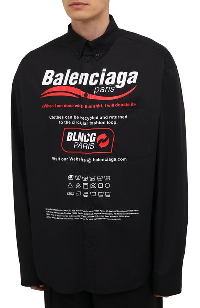 Хлопковая рубашка BALENCIAGA, арт. 664626/TEM16, фото 3