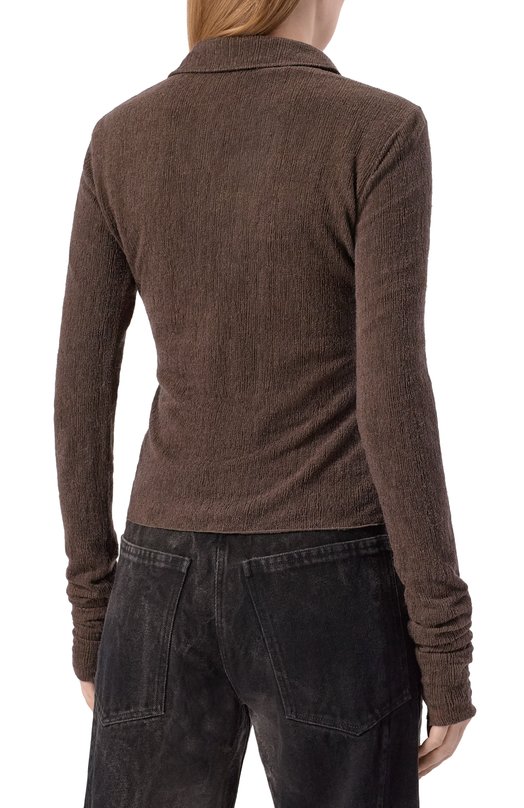Шерстяная рубашка Ann Demeulemeester B0013581/FA619 Коричневый  B0013581/FA619 Фото 4