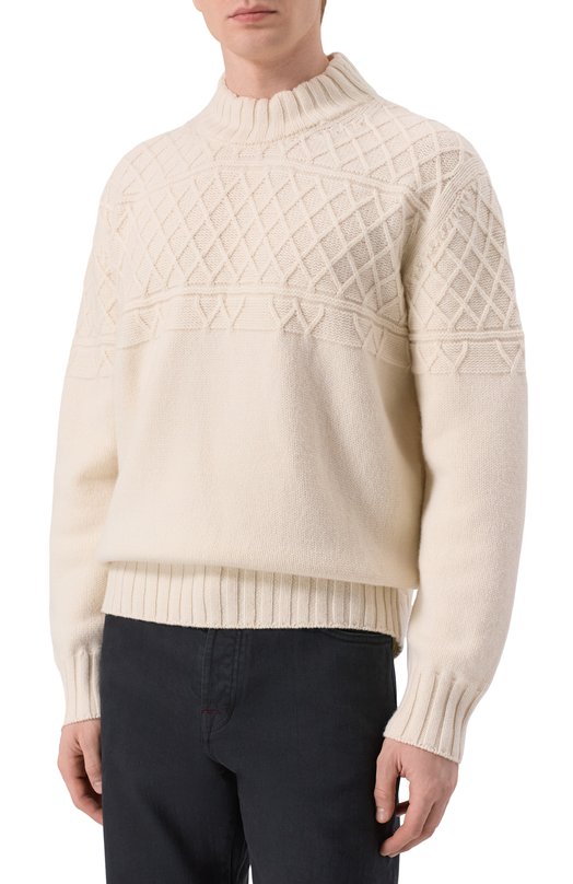 Свитер из шерсти и кашемира Kiton UMM071902 Кремовый  UMM071902 Фото 3