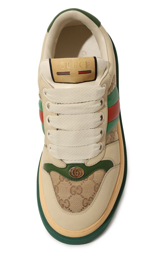 Комбинированные кеды Screener Gucci 777106/AAC72 Бежевый  777106/AAC72 Фото 6