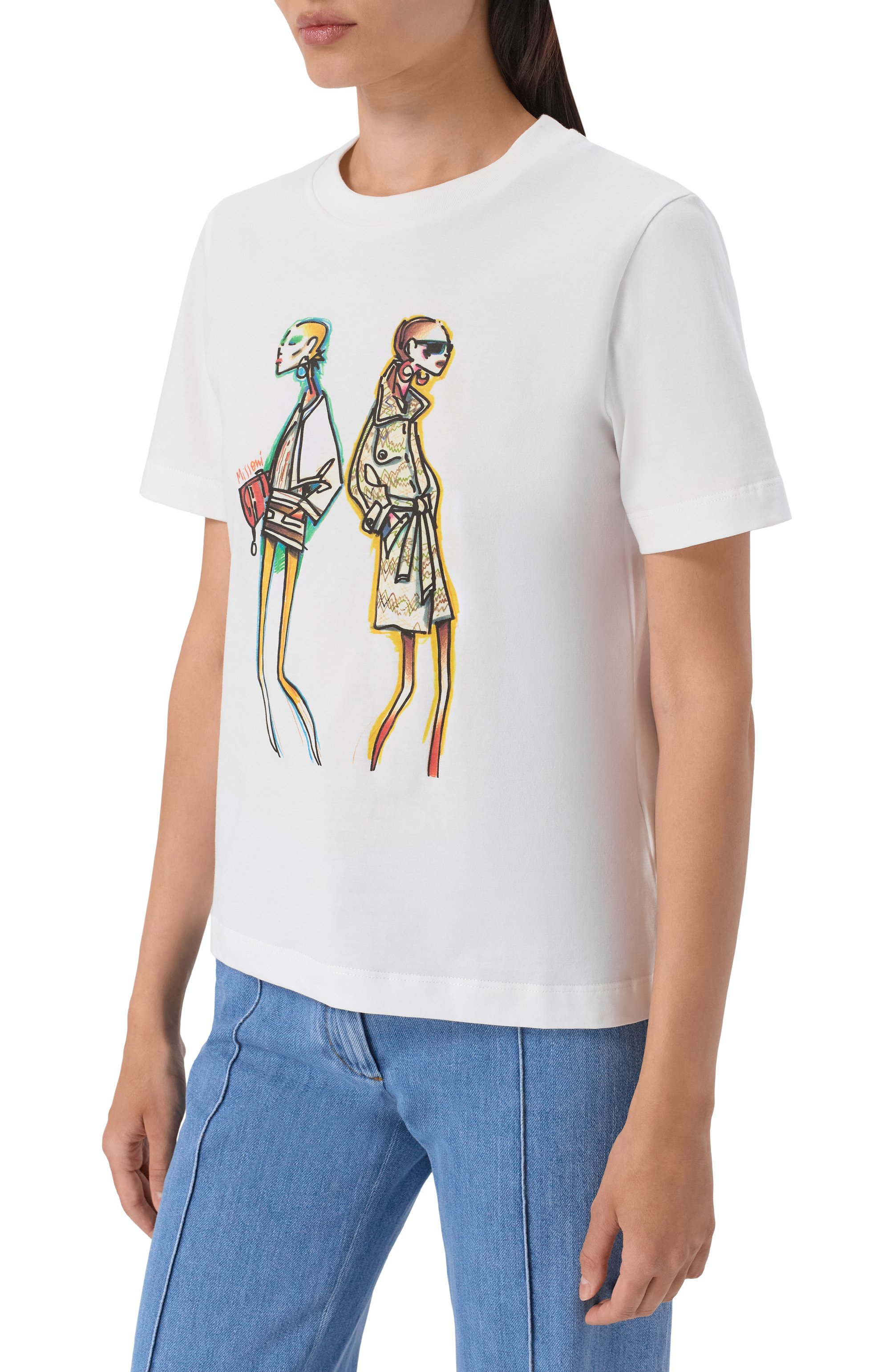 Хлопковая футболка MISSONI белого цвета по цене 35900 руб., арт. DS26SL04/BJ00QG, фото 3 Хлопковая футболка MISSONI, арт. DS26SL04/BJ00QG, фото 3