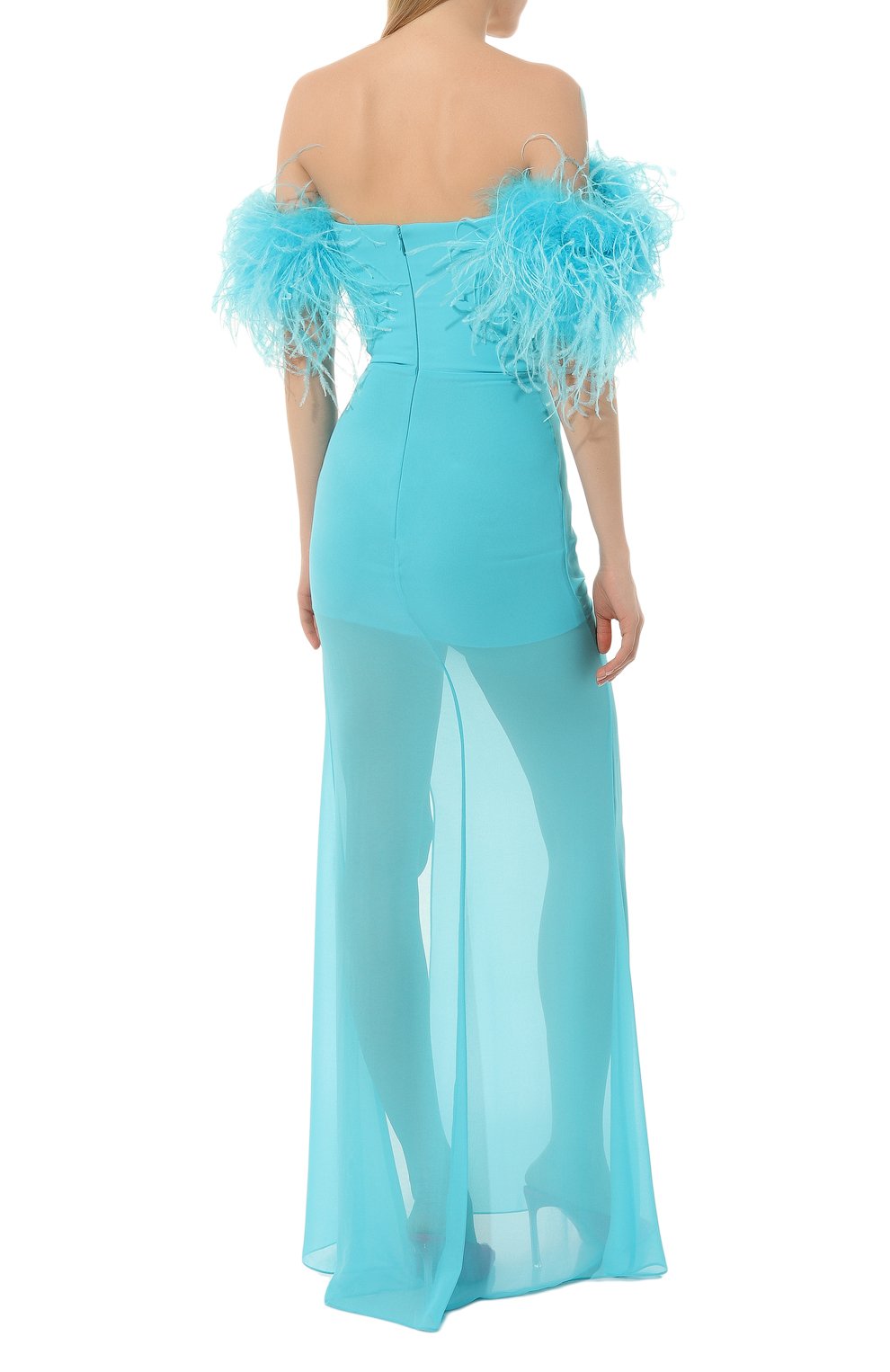 Платье с отделкой перьями GIUSEPPE DI MORABITO, арт. SS23088LD-P-215, фото 4