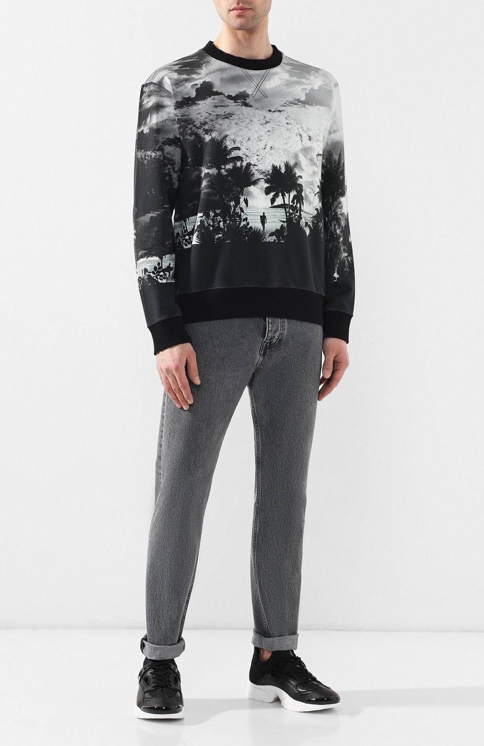 Кожаные кроссовки sonic KENZO черного цвета по цене 35600 руб., арт. F865SN350F74, фото 2 Кожаные кроссовки sonic KENZO, арт. F865SN350F74, фото 2