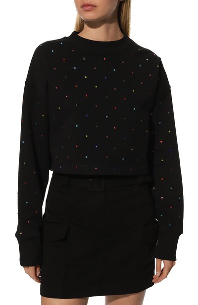 Хлопковый пуловер MSGM черного цвета по цене 31100 руб., арт. 3341MDM102 227799, фото 3 Хлопковый пуловер MSGM, арт. 3341MDM102 227799, фото 3
