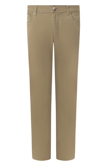 М�ужские джинсы CORNELIANI хаки цвета, арт. 254JL2-2520128 | Фото 1 (Материал сплава: Проставлено; Длина (брюки, джинсы): Стандартные; Драгоценные камни: Проставлено)