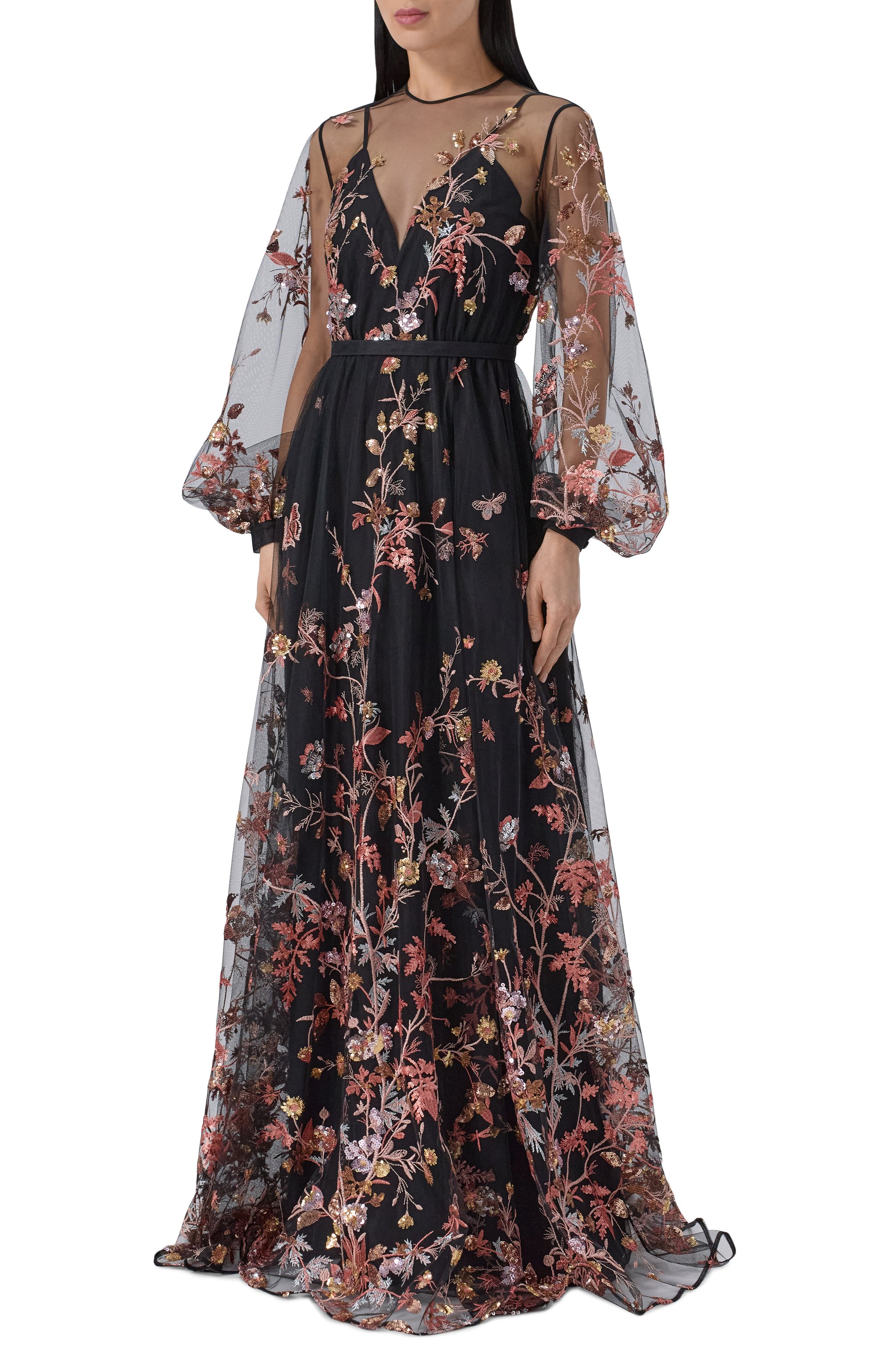 Платье с отделкой пайетками ZUHAIR MURAD, арт. SDR26021/TUEM019, фото 2