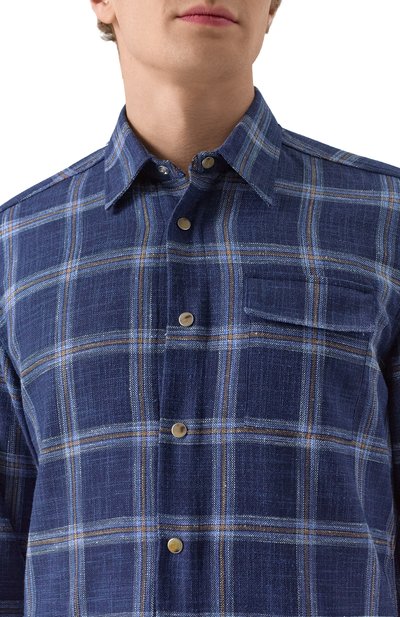 Рубашка из шерсти и шелка KITON, арт. UMCBUBAK0616E05, фото 5