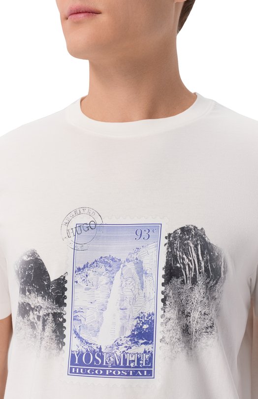 Хлопковая футболка HUGO 50553713 Белый  50553713 Фото 5