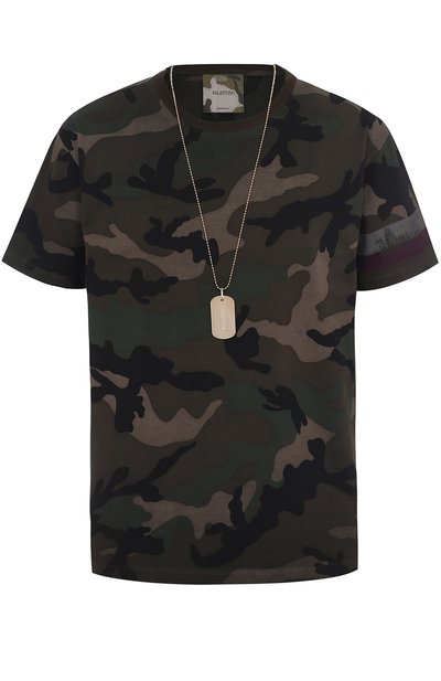 Хлопковая футболка с камуфляжным принтом VALENTINO, арт. MV0MG07U/46U, фото 1