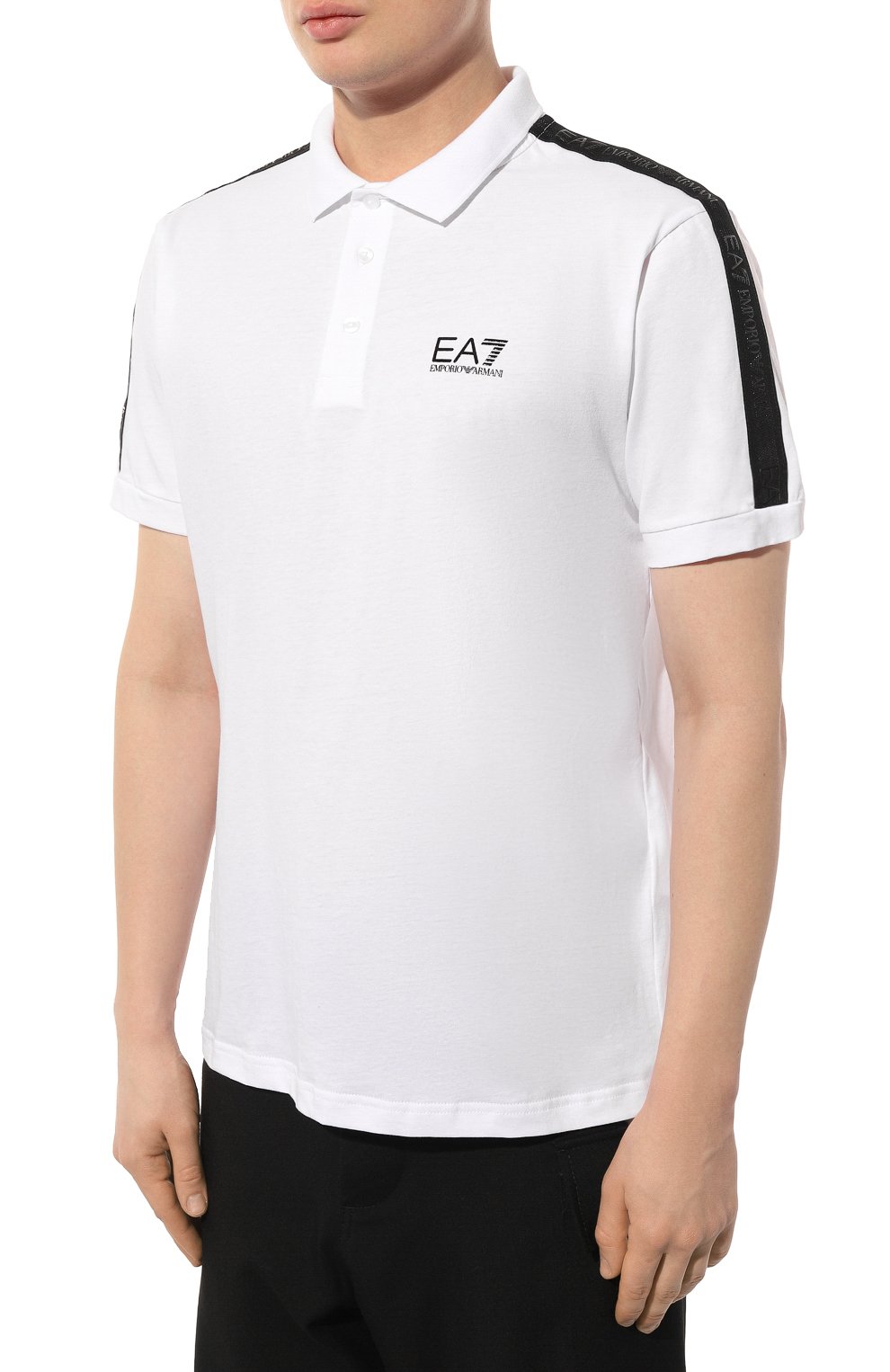 Хлопковое поло EA7 белого цвета по цене 9725 руб., арт. 3DPF23/PJ02Z, фото 3 Хлопковое поло EA7, арт. 3DPF23/PJ02Z, фото 3