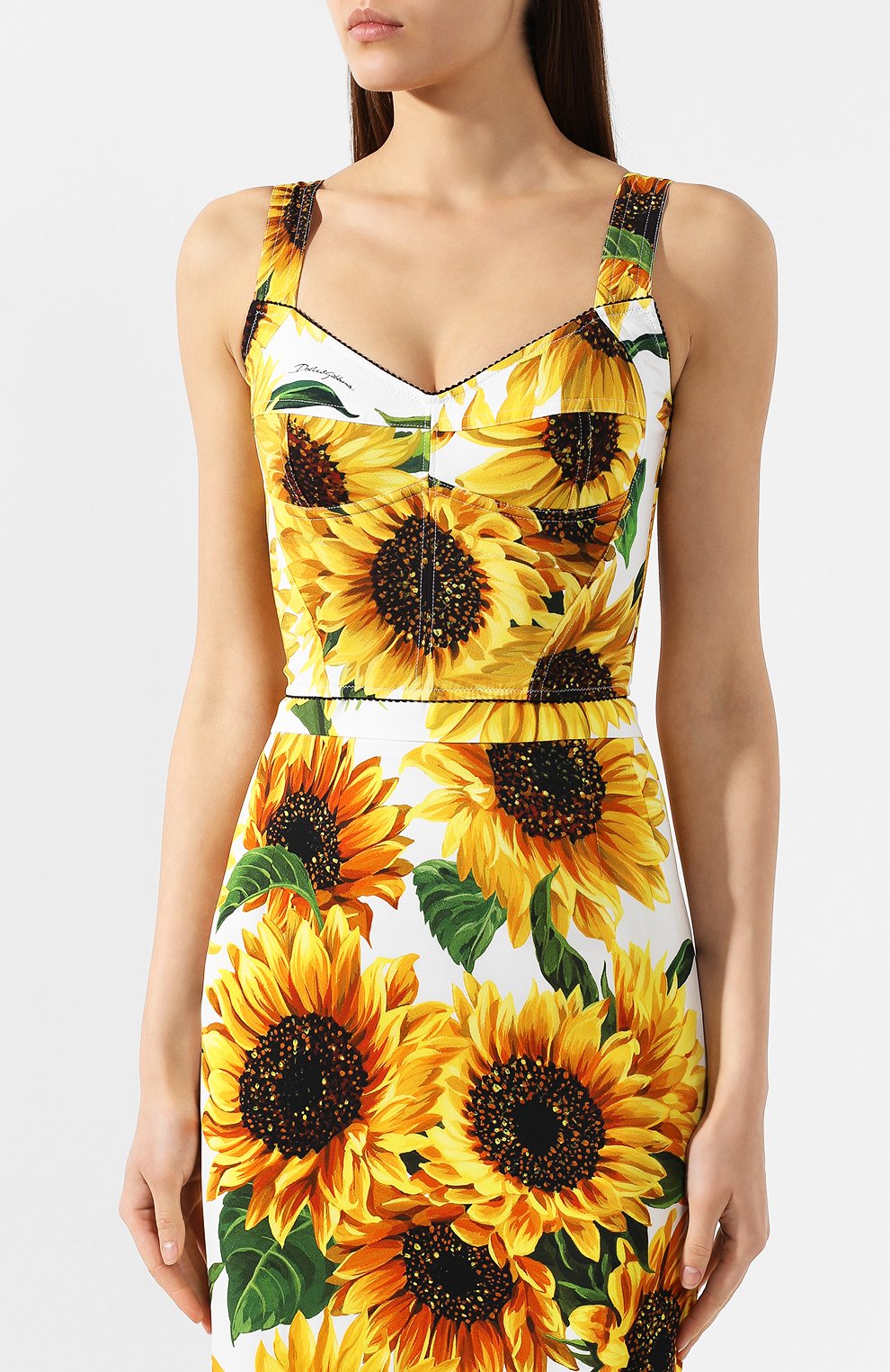 Топ DOLCE & GABBANA желтого цвета по цене 99500 руб., арт. F7W98T/FSRLK, фото 3 Топ DOLCE & GABBANA, арт. F7W98T/FSRLK, фото 3