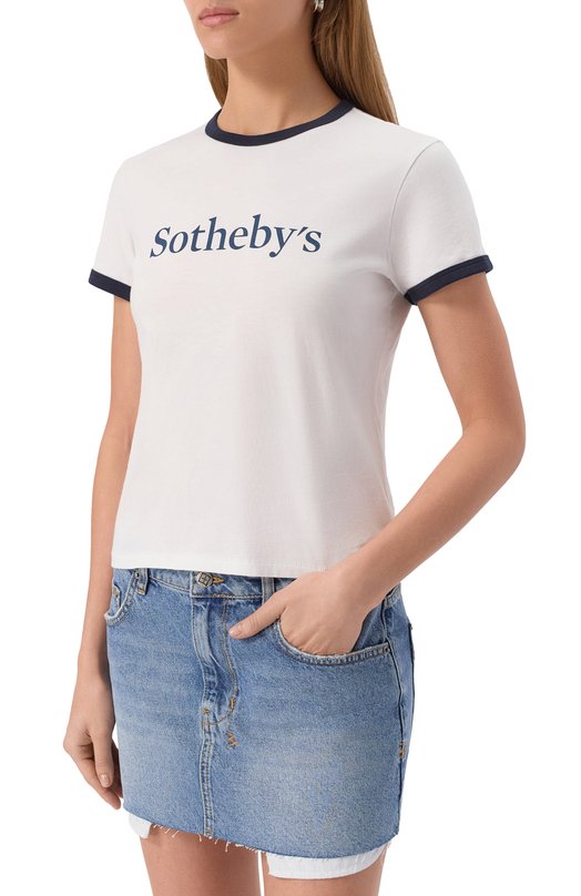 Хлопковая футболка FRAME x Sotheby's Frame Denim WE25JTE013 Белый  WE25JTE013 Фото 3