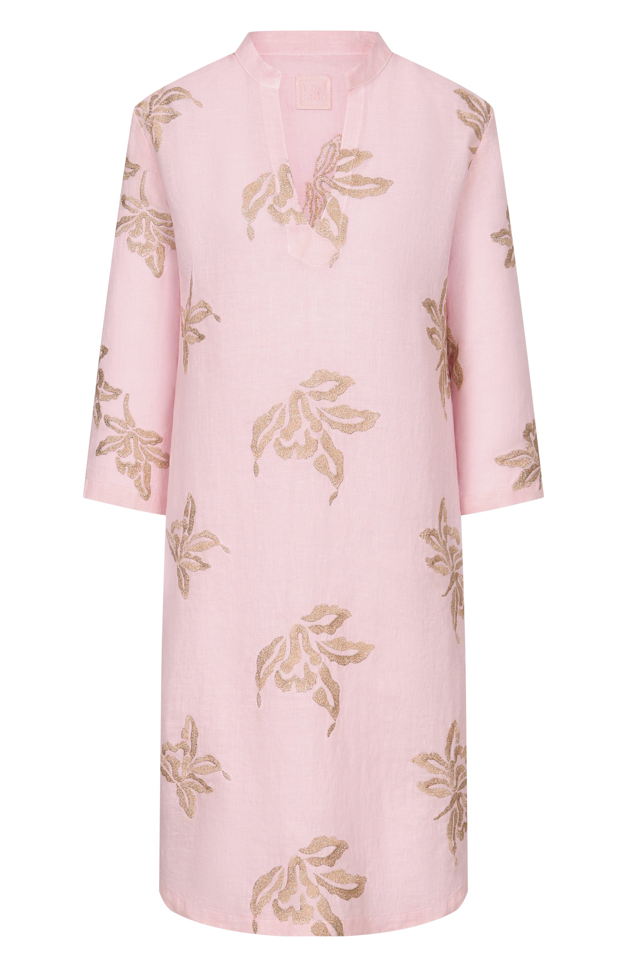 Льняное платье 120% LINO розового цвета по цене 56750 руб., арт. 33ALIW4PL4/000G485, фото 1 Льняное платье 120% LINO, арт. 33ALIW4PL4/000G485, фото 1