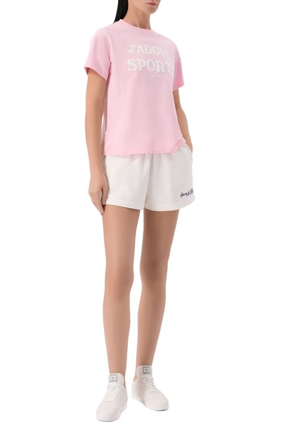 Хлопковая футболка SPORTY AND RICH розового цвета по цене 13600 руб., арт. T012273702P144, фото 2 Хлопковая футболка SPORTY AND RICH, арт. T012273702P144, фото 2