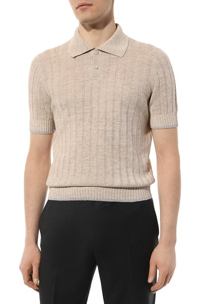 Поло изо льна и хлопка BRUNELLO CUCINELLI, арт. M2L70B2256, фото 3